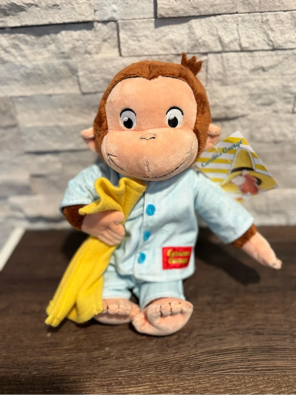 Curious Plush Monkey with Yellow Blanket - Licensed Character Stuffed Toy